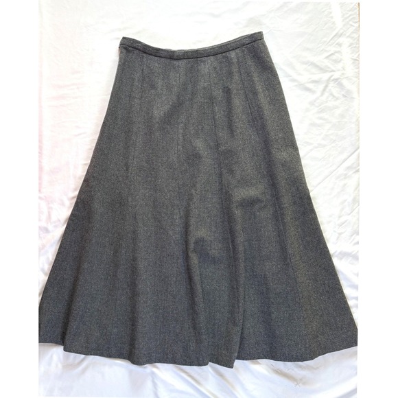 Vintage Talbots Wool A Line Midi Skirt 6 Stretch Full Academia Modest Timeless - Picture 7 of 7